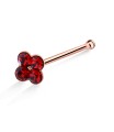 Rhinestone Set Flower Shaped Silver Bone Nose Stud NSKD-74